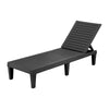 Black outdoor lounge chair on a white background