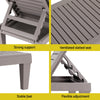 Collage of a gray outdoor chair with features highlighted on a yellow background