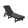 Black outdoor lounge chair on a white background