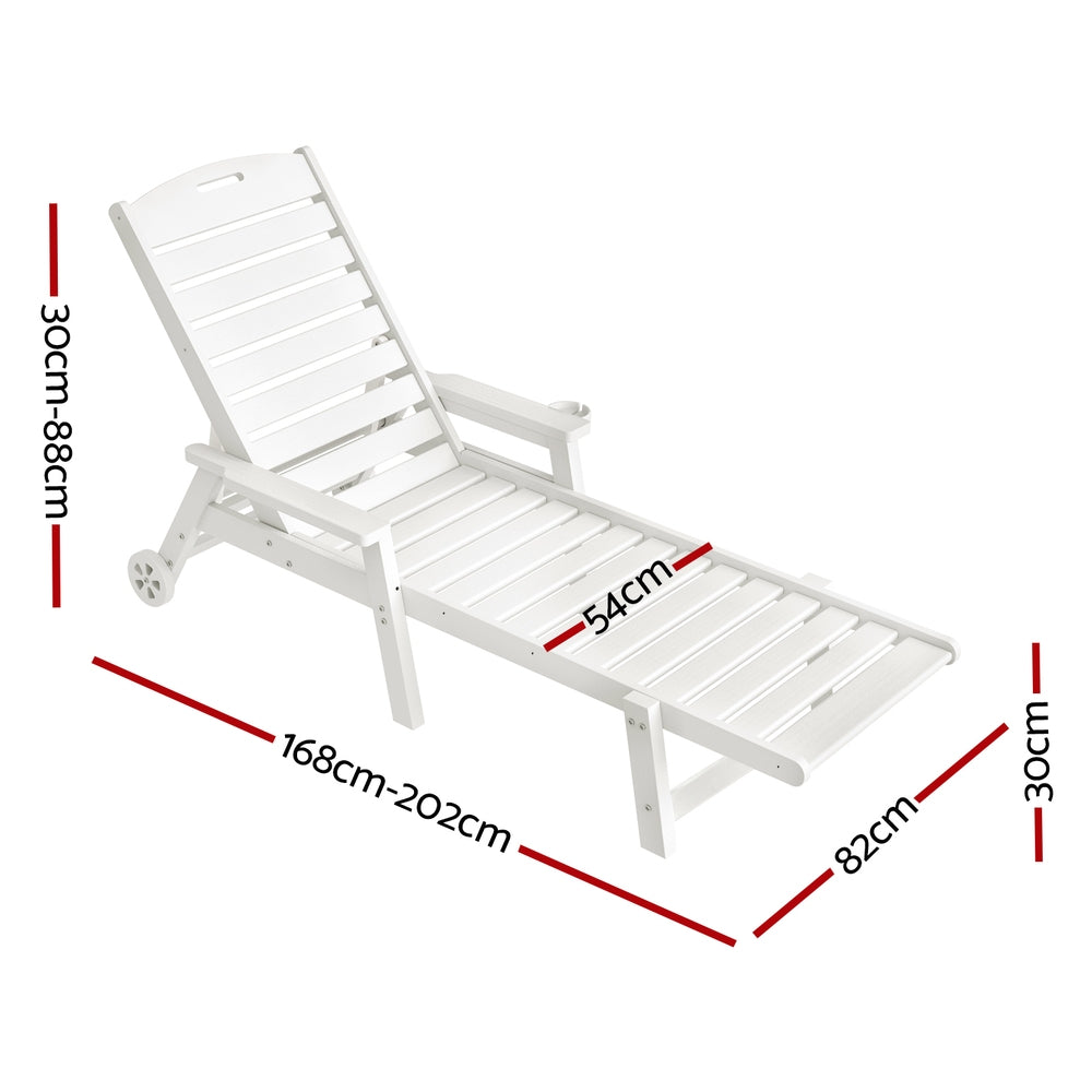White lounge chair with dimensions marked on a white background