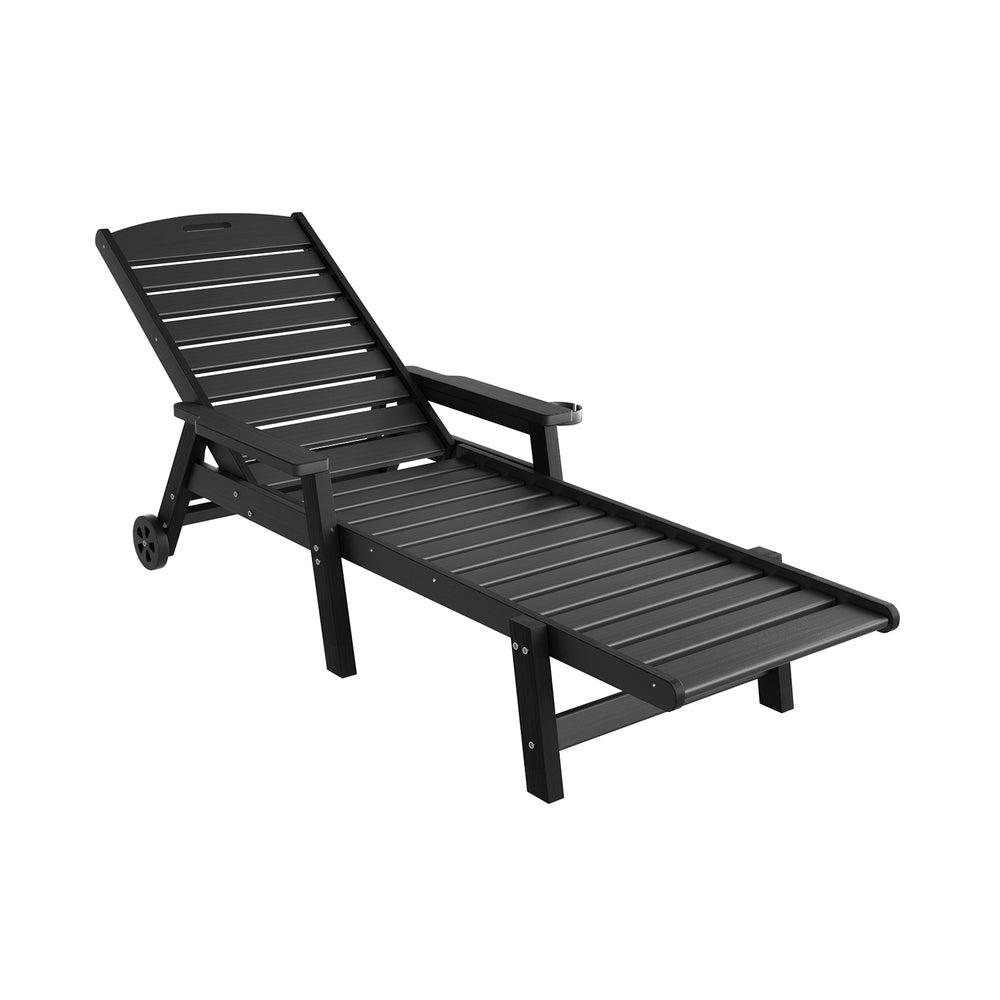 Black lounge chair on a white background