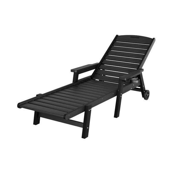 Black lounge chair on a white background