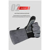 Gray glove with black thumb on a white background
