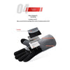 Heat-resistant glove with detailed material layers on a white background