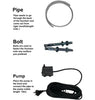 Pipe, bolt and pump extras for the Lion Cast Iron Wall Fountain