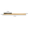 Bamboo brush with measurements on a white background