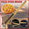Pizza oven brush with pizza and oven background