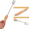 Telescopic grill fork with wooden handles on a white background