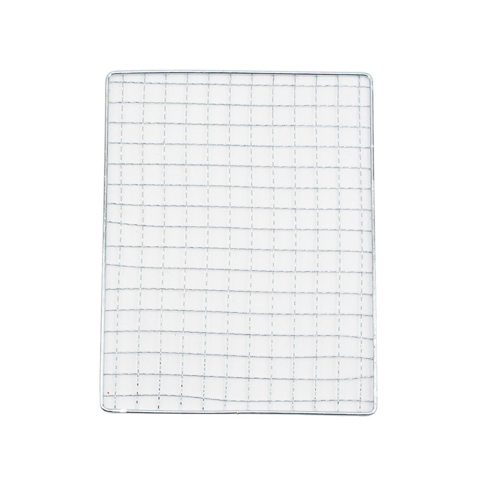 Wire cooling rack with grid pattern on a white background