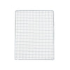 Wire cooling rack with grid pattern on a white background