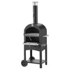 Black outdoor barbecue grill on a white background