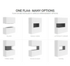 Diagram showing various installation options for a product labeled 'FLA4'.