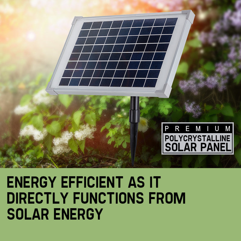A solar panel for water pump designed for garden use. The panel is flat and rectangular.