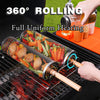 Grill basket accessory with vegetables being rolled on a 360-degree heating system.