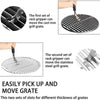 Illustration of grill grates with rack grippers and text explaining their use.