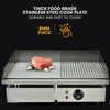 Thermal Propane Griddle with a steak on a 8mm thick stainless steel cook plate, on a black background.
