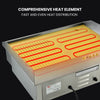Heat element with glowing red heating elements on a black background