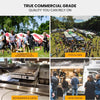 Collage of images showing outdoor events, food trucks, and commercial-grade equipment with text highlighting reliability.