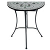 Mosaic table with decorative top on a white background