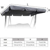 Measurement chart for a canopy with dimensions labeled L, W, and H on a white background.