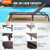 Vevor lounge chair with 400 lbs load capacity on a pool deck, highlighting features and comparisons.