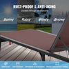 Chair on a deck with weather conditions text overlay and durability features listed.
