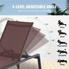 Adjustable sun lounger with 5-level angle display and icons for various activities.