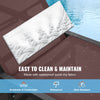 Textile product with waterproof quick-dry fabric on a textured surface with water in the background