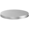 Round metal fire pit cover on a white background