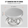 27-inch diameter fire pit cover with dimensions on a white background