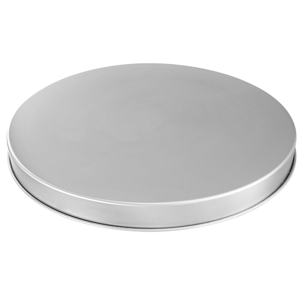 Round metal fire pit cover on a white background