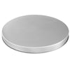 Round metal fire pit cover on a white background