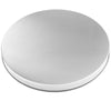 Round metallic fire pit cover on a white background