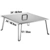 Camping table with dimensions labeled on a white background