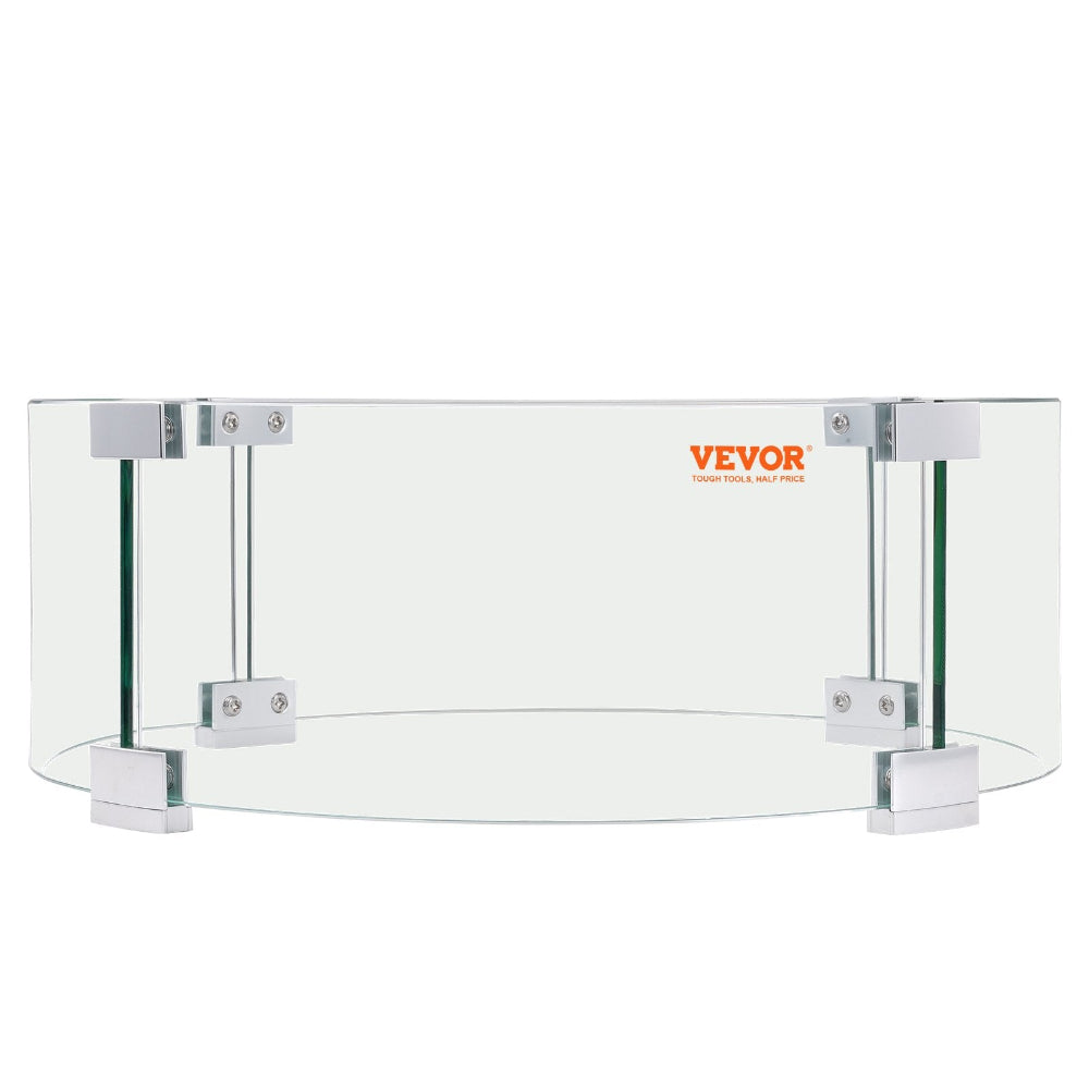 Glass shelf with metal brackets on a white background, featuring the Vevor brand.