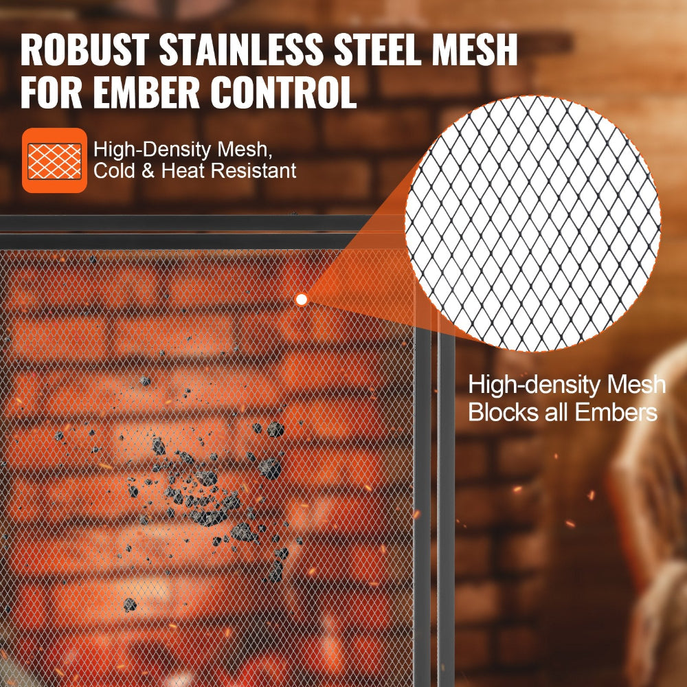 Stainless steel mesh for ember control with high-density mesh detail.