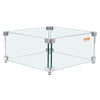 Clear glass display case with metal frame on a white background, featuring the Vevor brand.