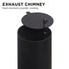 Black exhaust chimney with heat-resistant powder coating on a white background