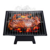 Barbecue grill with ribs over flames on a white background