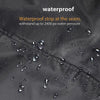 Waterproof material with water droplets and text indicating waterproofing feature.