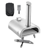 Outdoor pizza oven with accessories on a white background