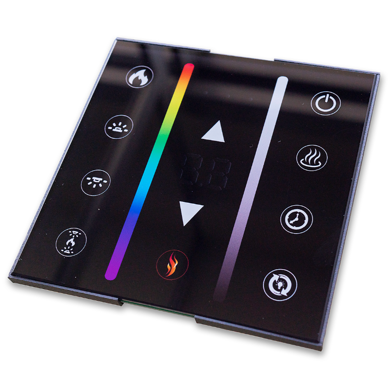 Wall Switch Control Panel for Astro Electric Fireplaces on a white background.