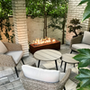 Corten coloured Galio Linear Automatic Gas Fire Pit Australia
