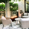 Private residence with Galio Linear Automatic Gas Fire Pit in Corten colour