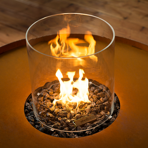 Galio Round Gas Fire Pit Insert with glass surround Australia