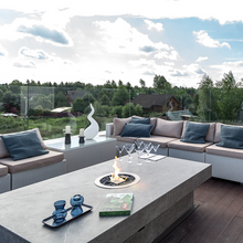 Load image into Gallery viewer, Private residence in Russia showcasing the Galio Round Gas Fire Pit Insert Australia