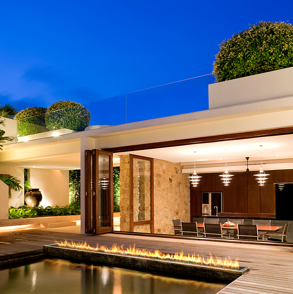 Galio Gas Fire Pit Insert Linear Automatic Australia at residence in Monarco