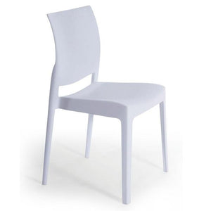 Leonie Stackable Chair in white side view