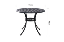 Load image into Gallery viewer, Marco Cast Aluminium Outdoor Table showing measurements