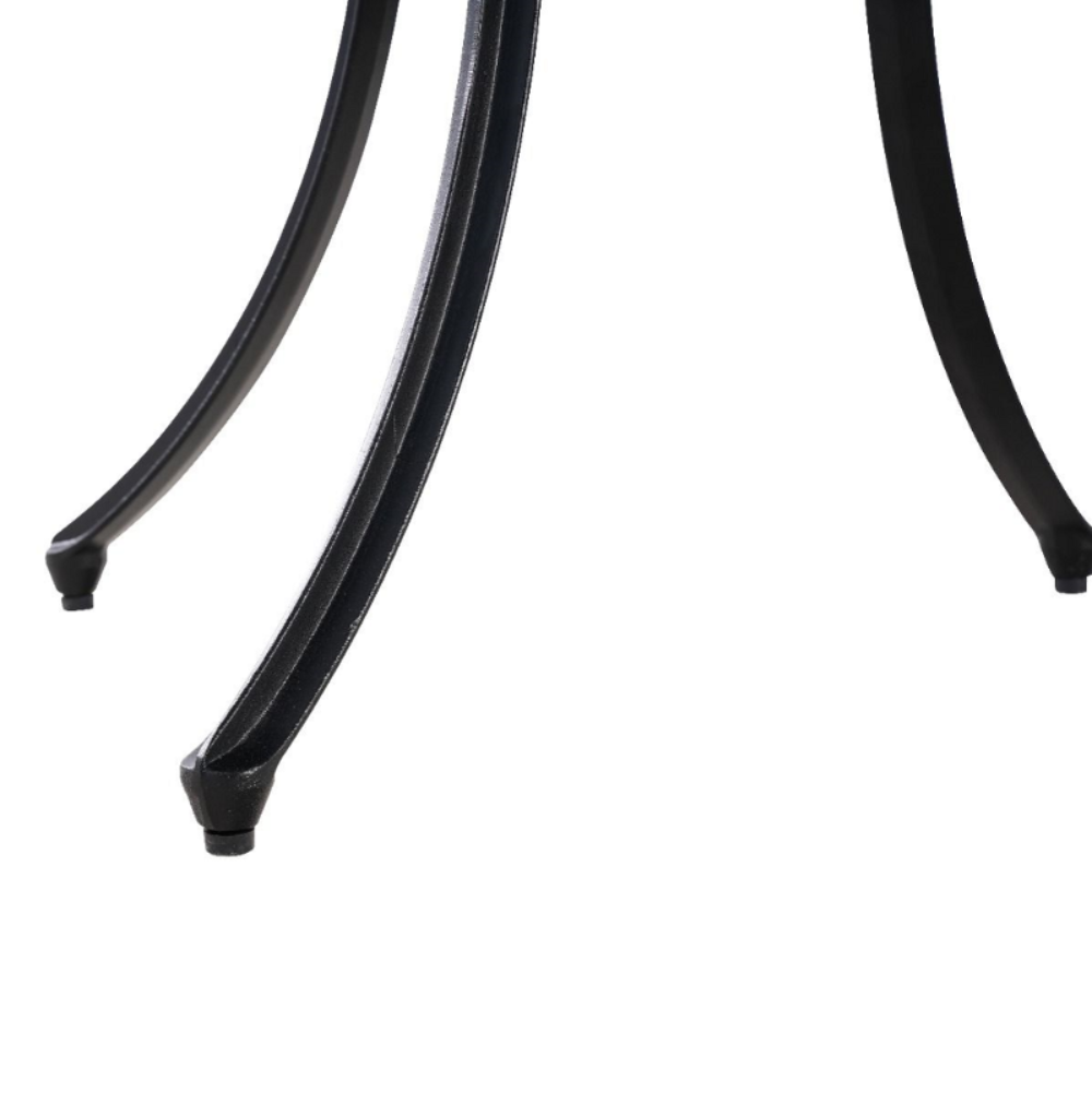 A close up view of the Black coloured  Marco Cast Aluminium Outdoor Table legs on a white background.